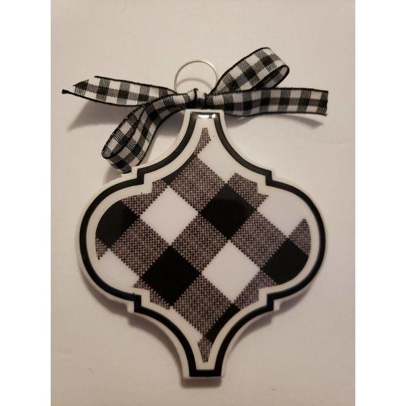 unbranded Other - Black And White Checkered Tile Christmas Ormament